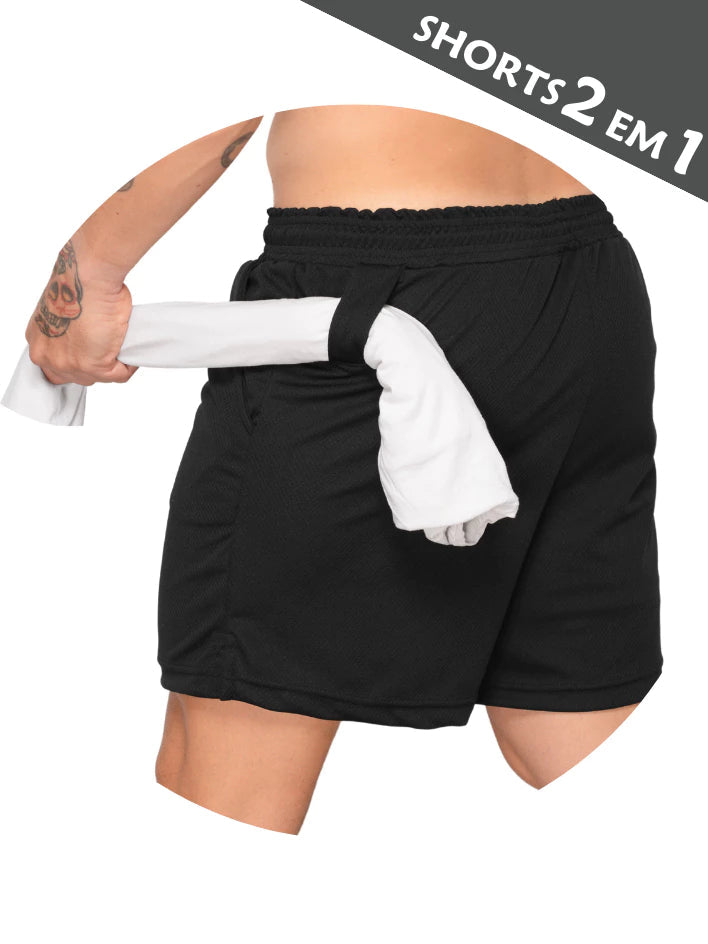 Short 2 em 1 Masculino Bermuda para Academia e Treino Ultra Performance Dry fit